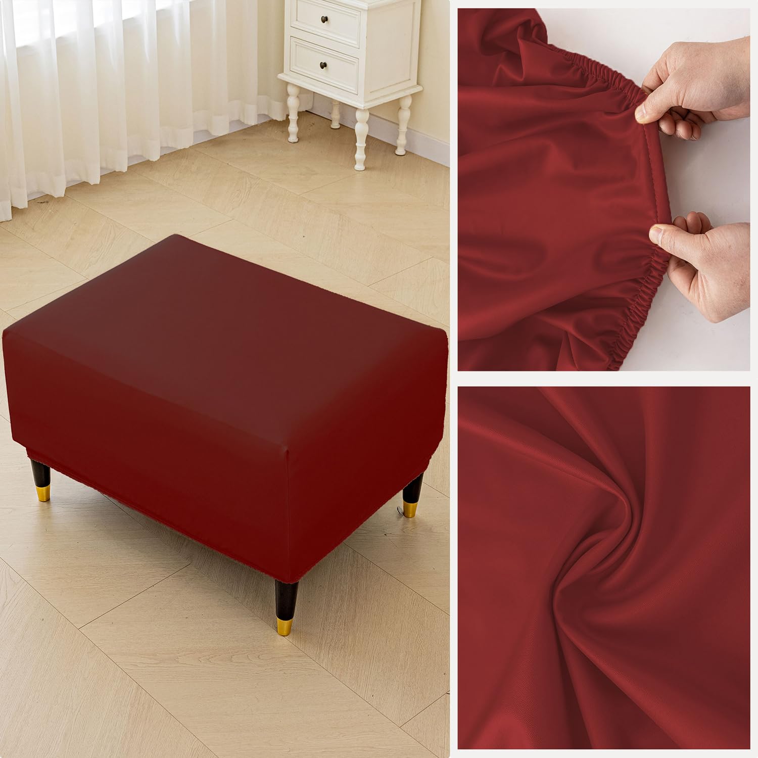 丸型オットマン 本体赤色 オリジナル柄入グレー&ブラックカバー付 丸型オットマン 本体赤色 オリジナル柄入グレー&ブラックカバー付